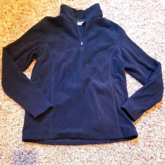 Lands' End Black Anyweather Fleece Quarter Zip Pullover Size Small - Picture 1 of 3